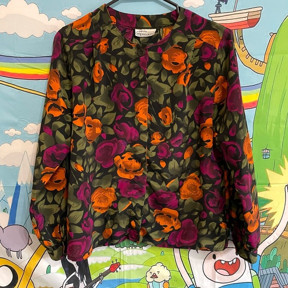 Vintage 90s petite impressions floral fall button up - Picture 12 of 17